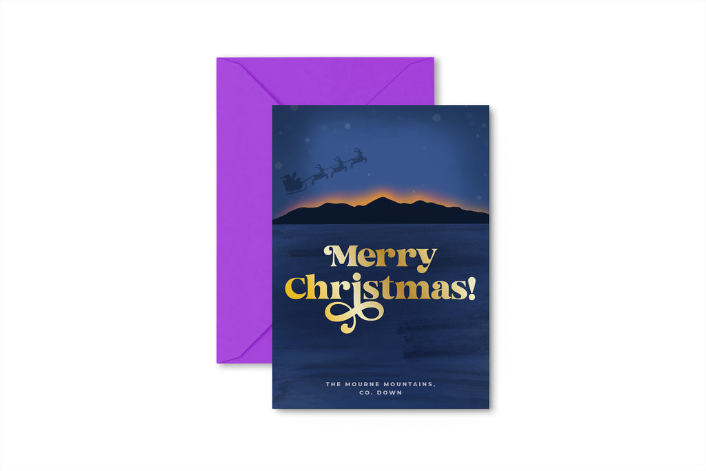 Mournes gold foiled Christmas Card
