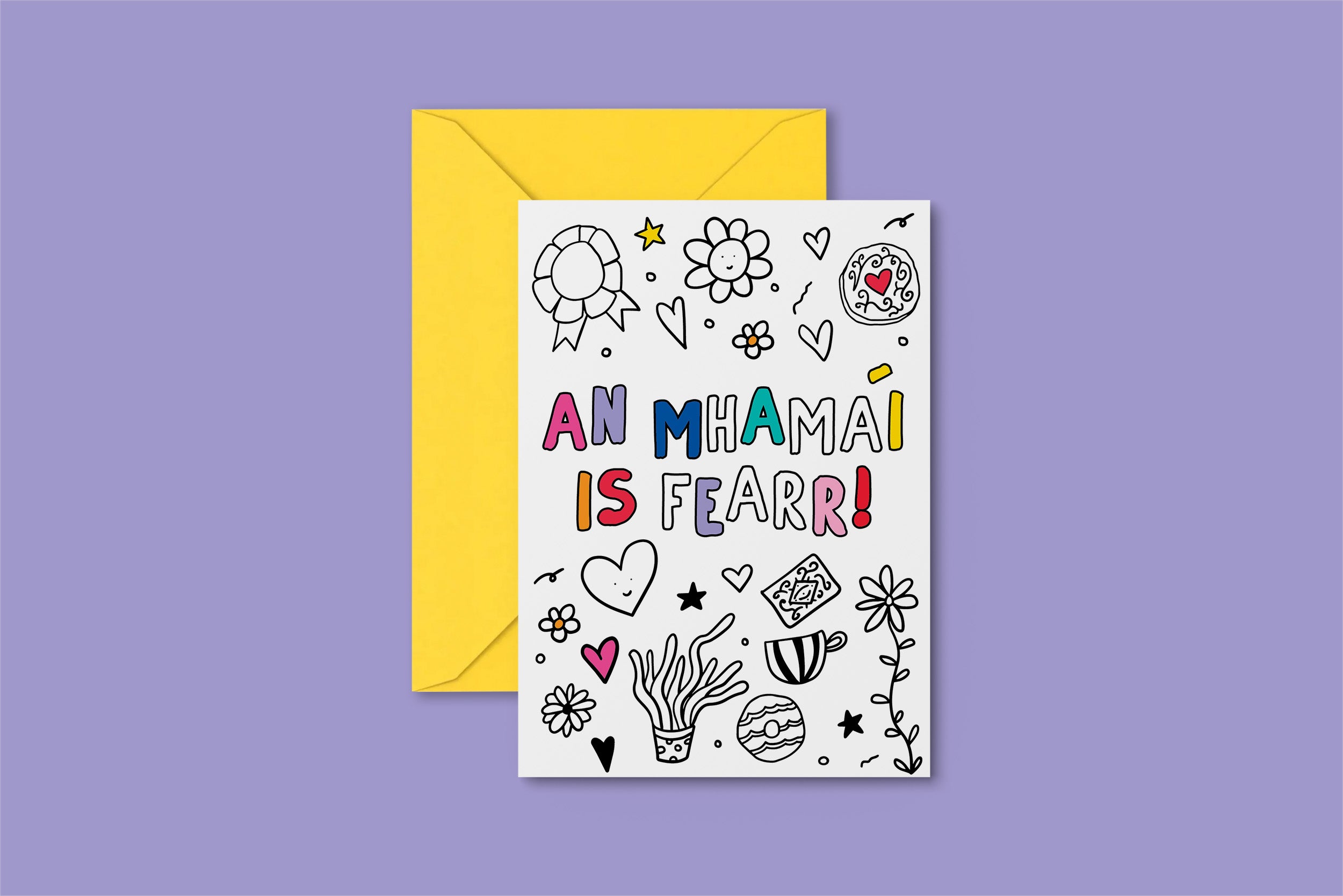 ‘COLOUR IN’ Irish Language Mother's Day card!