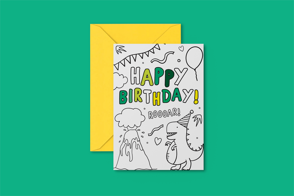 ‘COLOUR IN’ kid’s birthday - DINOSAURS!