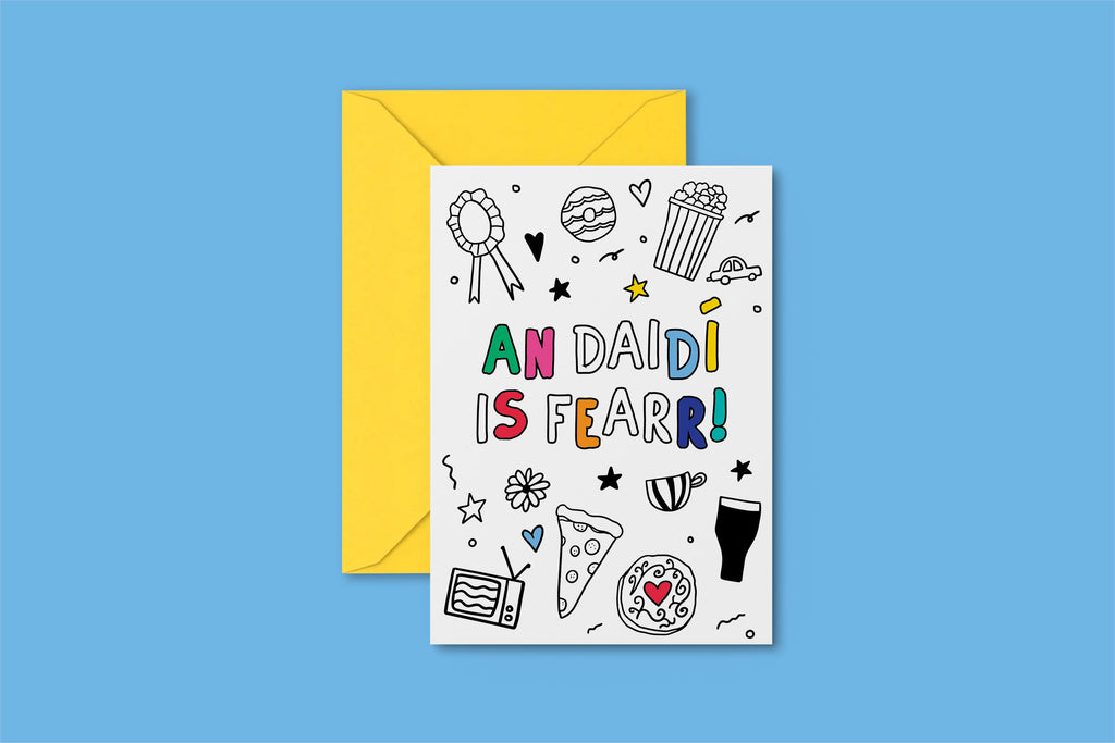 ‘COLOUR IN’ Irish Language Father's Day card!