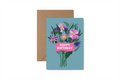 Happy Birthday - illustrated flower card