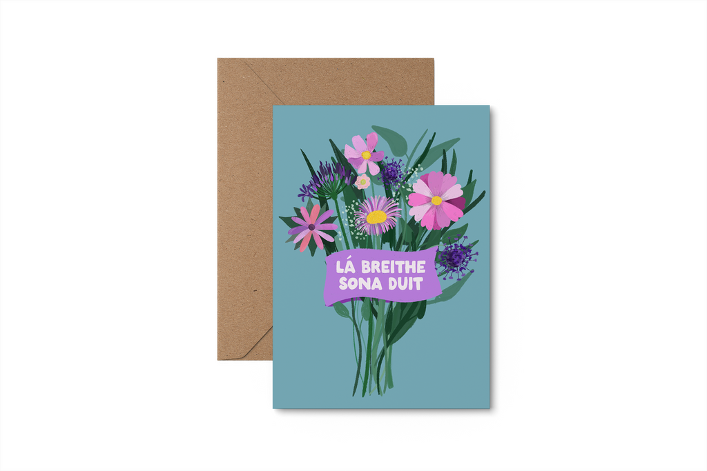 Lá breithe Sona Duit! Illustrated Irish birthday card