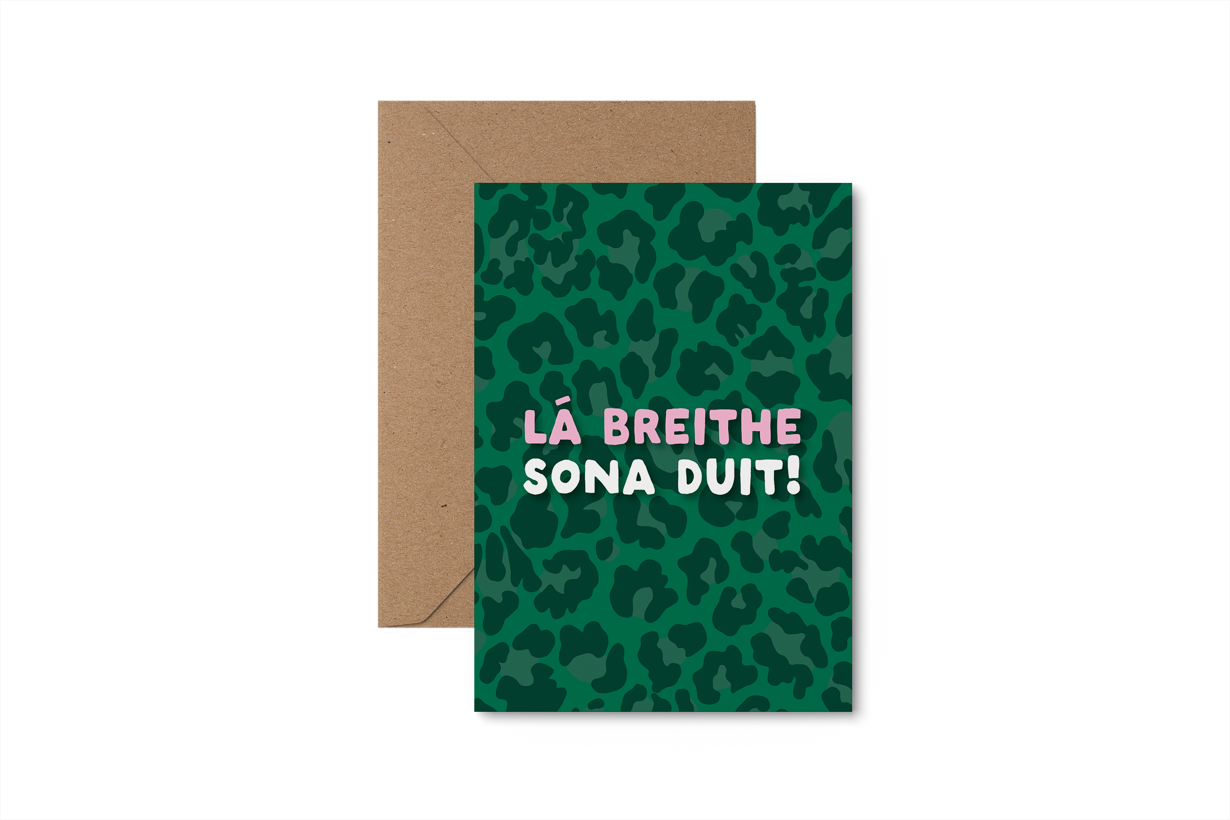 Lá breithe Sona Duit! Irish leopard print birthday card