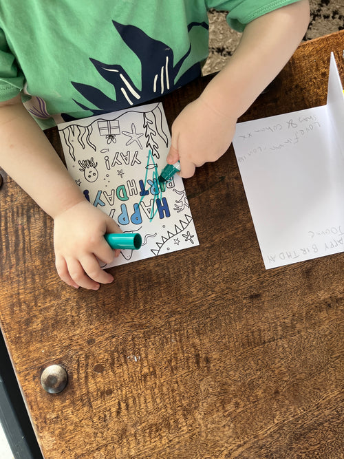 'COLOUR IN' kid's birthday - HAPPY BIRTHDAY!