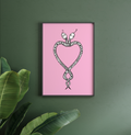 Pink Snakes Heart print
