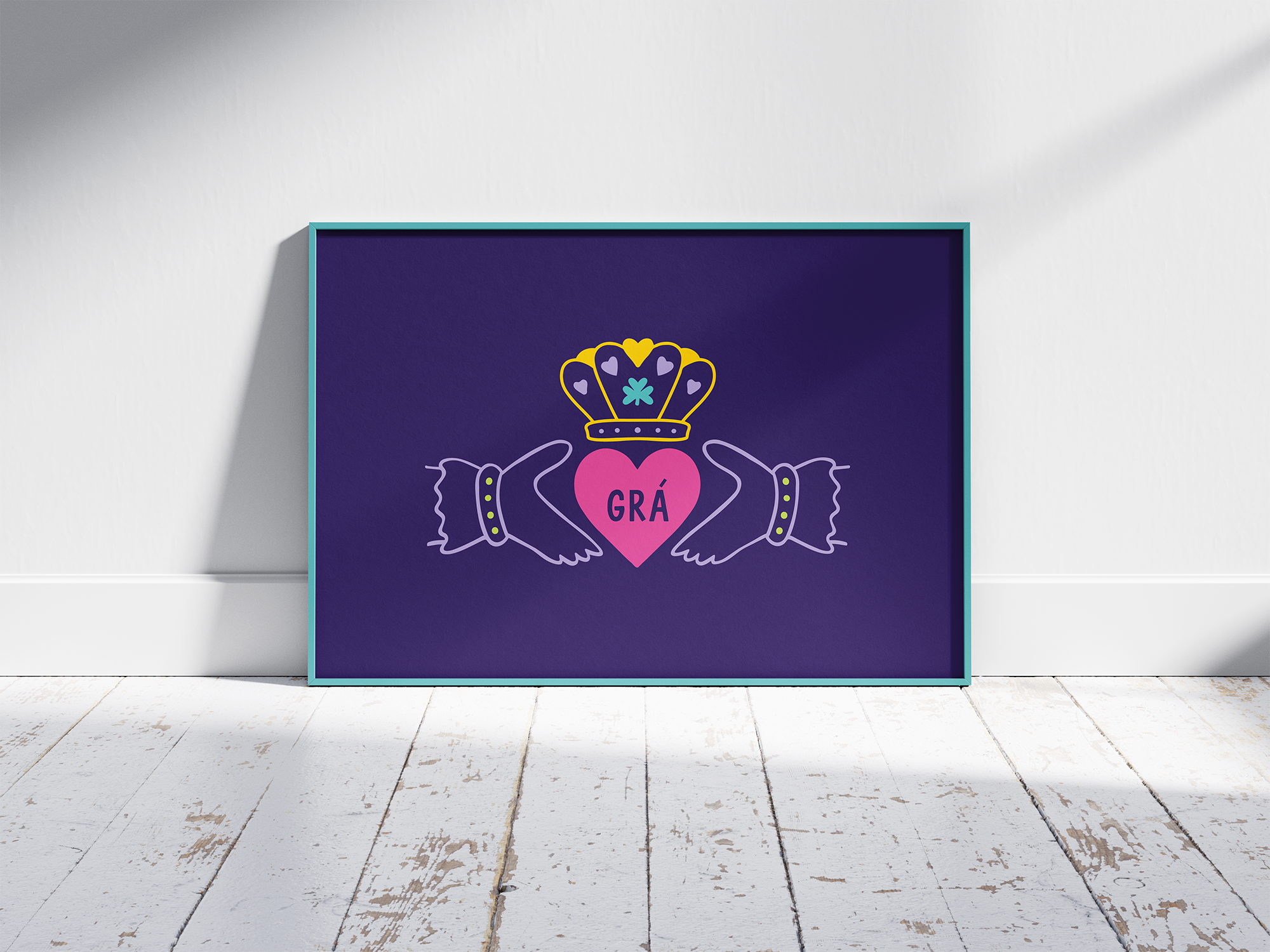 Claddagh Irish language print
