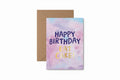 Happy Birthday! Eat Cake! with gold foil