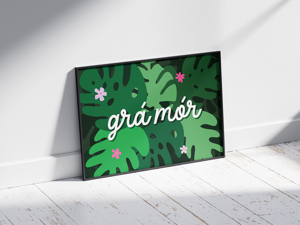 Grá Mór! Irish language illustrated art print