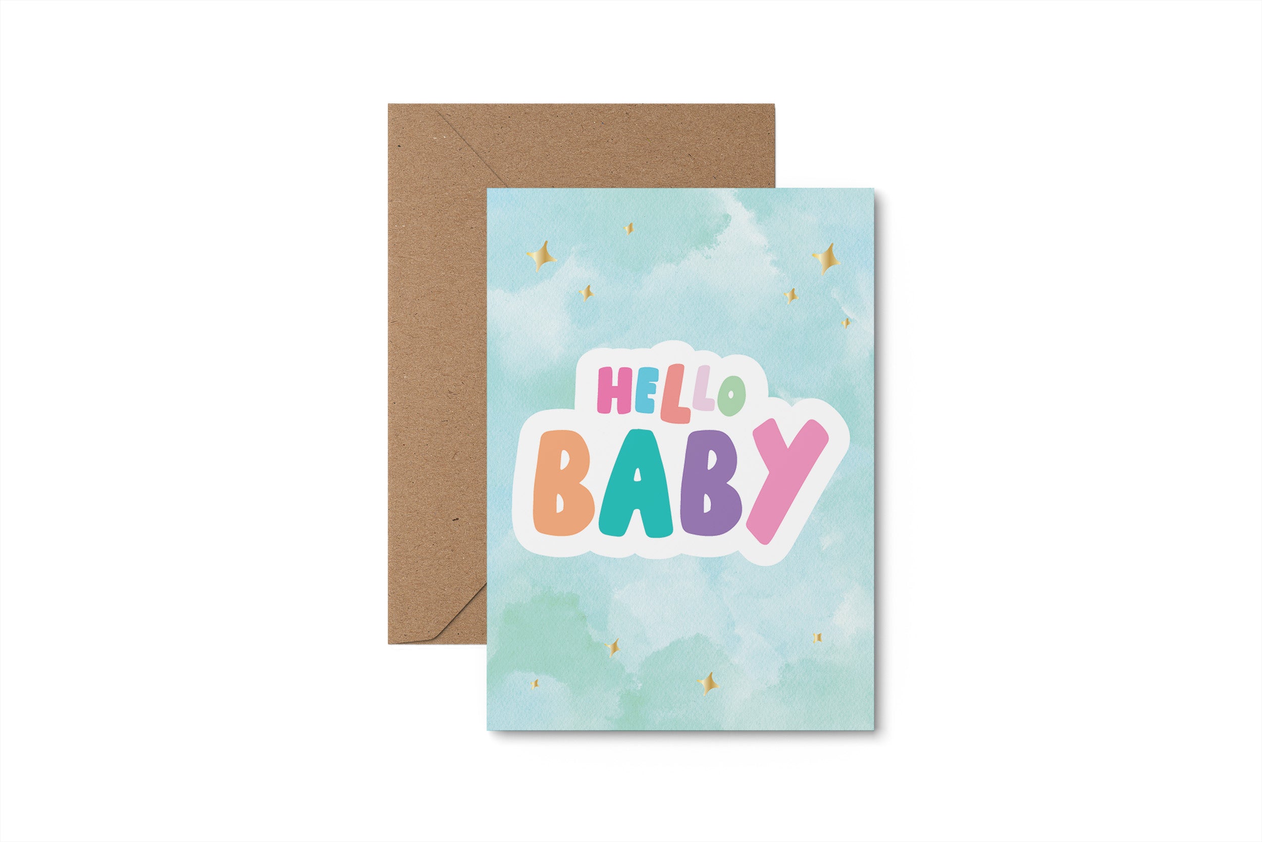 Hello Baby - gold foil