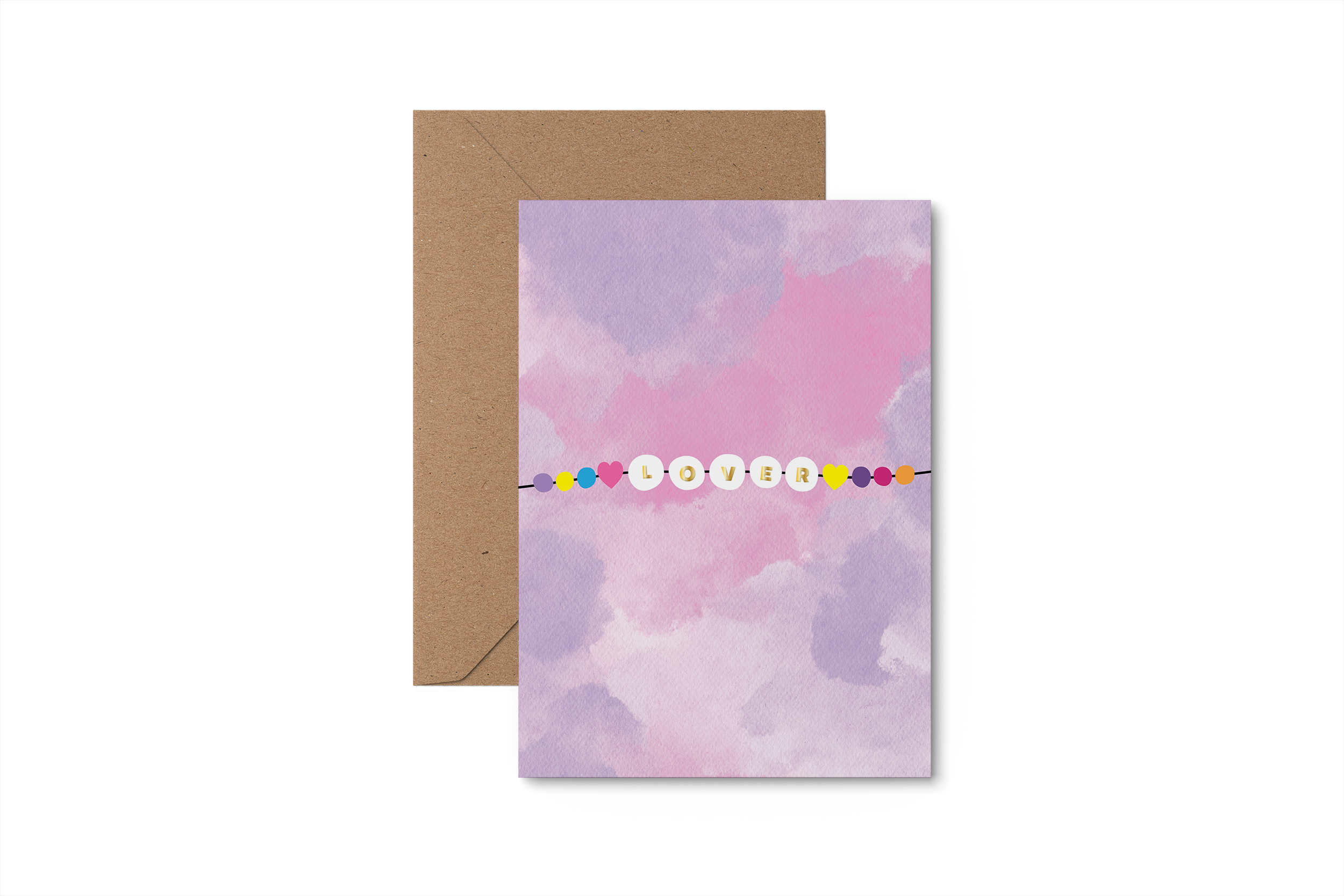 'LOVER' Valentine's Card with gold foil