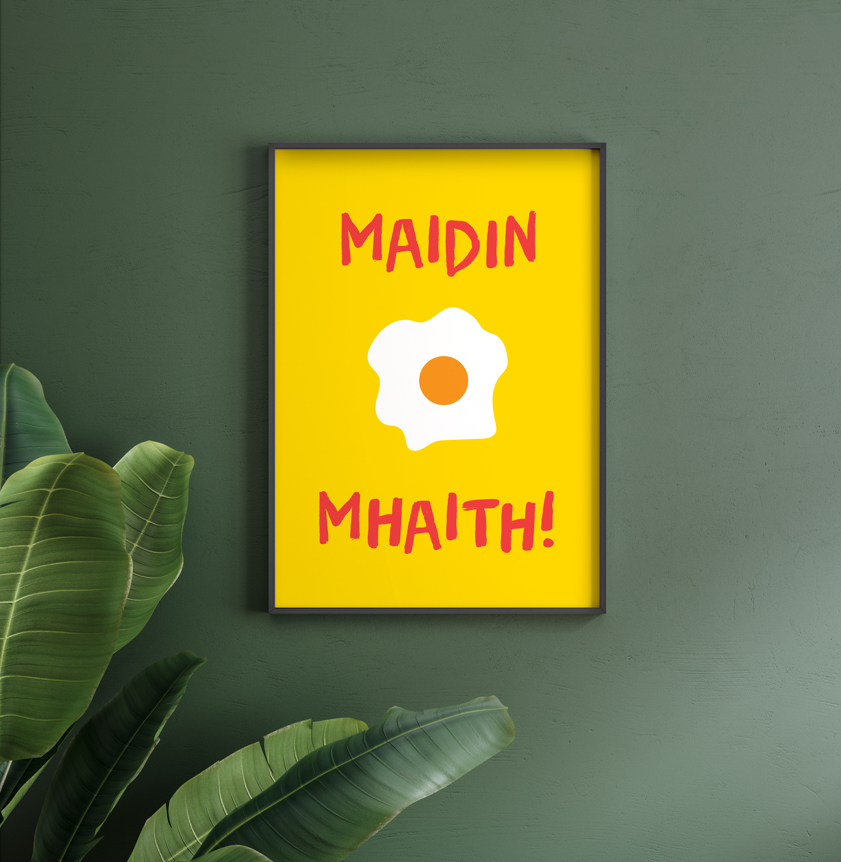 Maidin Mhaith - Irish illustrated print - yellow - Good Morning